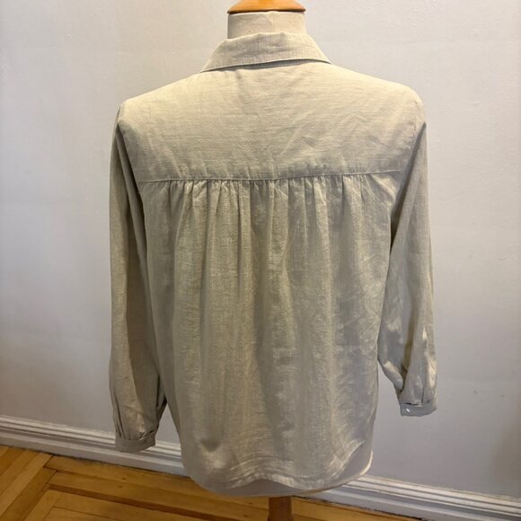 NWOT Poetry button down blouse in hemp & organic cotton in natural - Picture 3 of 7